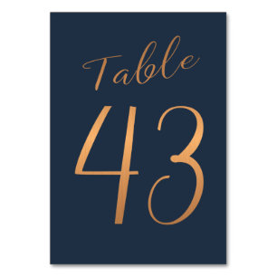 Hochzeitgold-Rose Kupfer-Glitzer Tischnummer