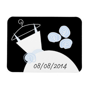Hochzeitgown Blue 'Date' schwarz Magnet