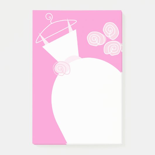 Hochzeitgown Rosa vertikale Post-it-Notiz Post-it Klebezettel (Vorderseite)