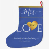 Hochzeitgroom Weihnachtsname Mrs.Blue Großer Weihnachtsstrumpf (Rückseite)