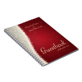 Hochzeitguestbook-Blendungs-Glitzern rot Notizblock (Rechte Seite)
