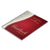 Hochzeitguestbook-Blendungs-Glitzern rot Notizblock (Linke Seite)
