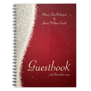 Hochzeitguestbook-Blendungs-Glitzern rot Notizblock