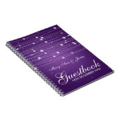 Hochzeitguestbook-funkelnde Linien lila Notizblock (Rechte Seite)