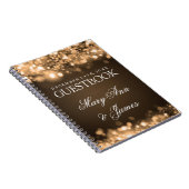 Hochzeitguestbook-funkelndes Licht-Gold Notizblock (Rechte Seite)