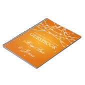 Hochzeitguestbook-Funkelnschnur-Orange Notizblock (Linke Seite)