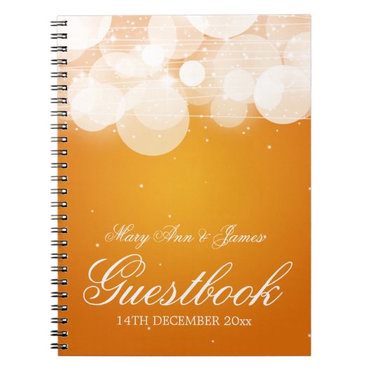 Hochzeitguestbook-Glühen-u. Schein-Orange Notizblock (Vorderseite)