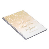 Hochzeitguestbook-GoldBokeh Schein-Lichter Notizblock (Rechte Seite)
