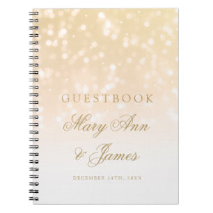 Hochzeitguestbook-GoldBokeh Schein-Lichter Notizblock