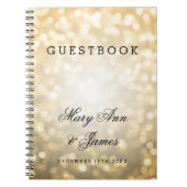 Hochzeitguestbook-GoldGlitzer-Lichter Notizblock (Vorderseite)