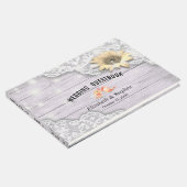 Hochzeitguestbook Lace Sunflower Wood String Light Gästebuch (Ecke)