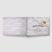 Hochzeitguestbook Lace Sunflower Wood String Light Gästebuch (Voll)
