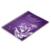 Hochzeitguestbook-Mohnblume lila Notizblock (Linke Seite)