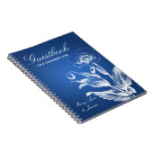 Hochzeitguestbook-Mohnblumen-Blau Notizblock (Rechte Seite)