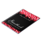 Hochzeitguestbook-rote Lichter Notizblock (Linke Seite)