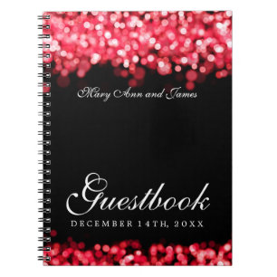 Hochzeitguestbook-rote Lichter Notizblock