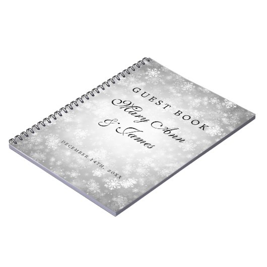 Hochzeitguestbook-Silber-Winter-Märchenland Notizblock (Linke Seite)