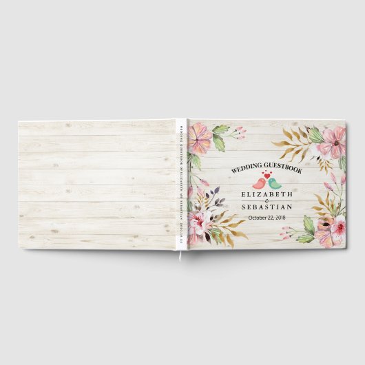 Hochzeitguestbook Wasserfarben Blume Rustikales Ho Gästebuch (Voll)