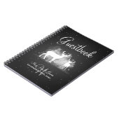 Hochzeitguestbook-Winter-Rotwild-Schein-Schwarzes Notizblock (Linke Seite)