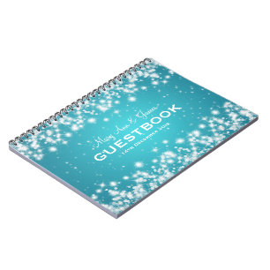 Hochzeitguestbook-Winter-Schein-Türkis Notizblock