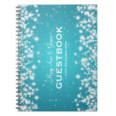 Hochzeitguestbook-Winter-Schein-Türkis Notizblock (Vorderseite)