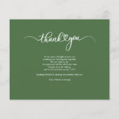 Hochzeithandgeschriebenes Foto Dankeschön-Karte (Rückseite)