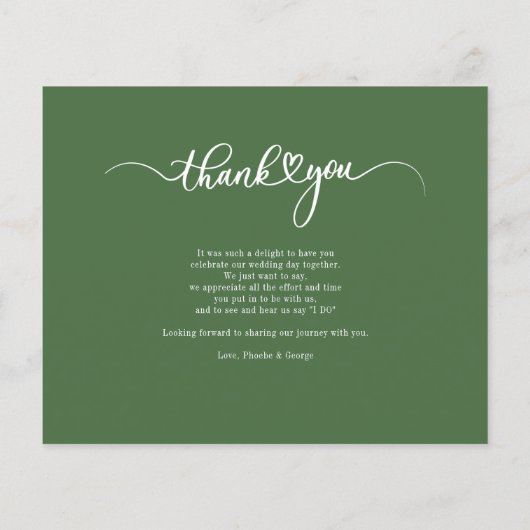 Hochzeithandgeschriebenes Foto Dankeschön-Karte (Rückseite)