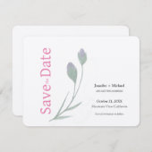 Hochzeitheiratskalligrafie Schwarz-weiß Save The Date (Vorne/Hinten)