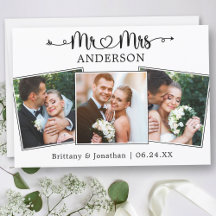 Hochzeitkalligrafie Herz Mr. und Mrs. 3 Fotos
