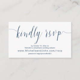 Hochzeitkalligrafie, Navy Blue, Online Dinner UAWG Begleitkarte