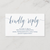 Hochzeitkalligrafie, Navy Blue, Online Dinner UAWG Begleitkarte (Vorderseite)