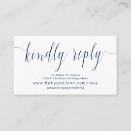 Hochzeitkalligrafie, Navy Blue, Online Dinner UAWG Begleitkarte