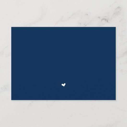 Hochzeitkalligrafie, Simple Navy Blue Script, UAWG Begleitkarte (Rückseite)