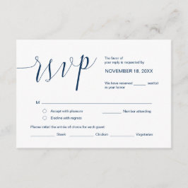 Hochzeitkalligrafie, Simple Navy Blue Script, UAWG Begleitkarte