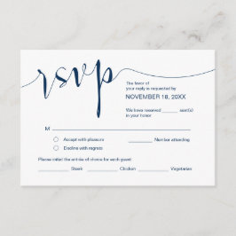 Hochzeitkalligrafie, Simple Navy Blue, UAWG Begleitkarte