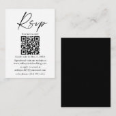 Hochzeitkalligrafie-Tintenschrift QR Black-UAWG Begleitkarte (Vorne/Hinten)