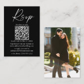Hochzeitkalligrafie-Tintenschrift QR Black-UAWG Begleitkarte (Vorne/Hinten)