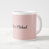 Hochzeitkalligraphie Elegante Rose Gold Schlichter Jumbo-Tasse (Vorderseite Rechts)