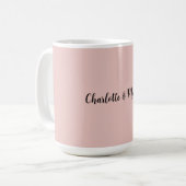 Hochzeitkalligraphie Elegante Rose Gold Schlichter Kaffeetasse (Vorderseite Links)