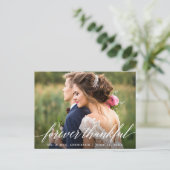 Hochzeitkalligraphie für immer dankbares Foto Postkarte (Stehend Vorderseite)