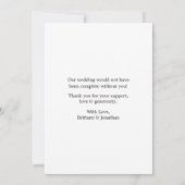 Hochzeitkalligraphie Herzchen und Foto 3 Dankeskarte (Rückseite)