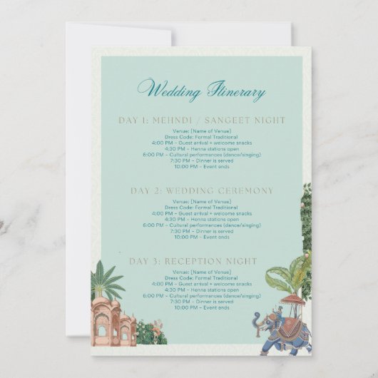 Hochzeitkarte Einladung (Rückseite)