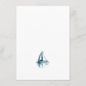 Hochzeitkarte für das Wasserfarbensegelboot Begleitkarte (Rückseite)