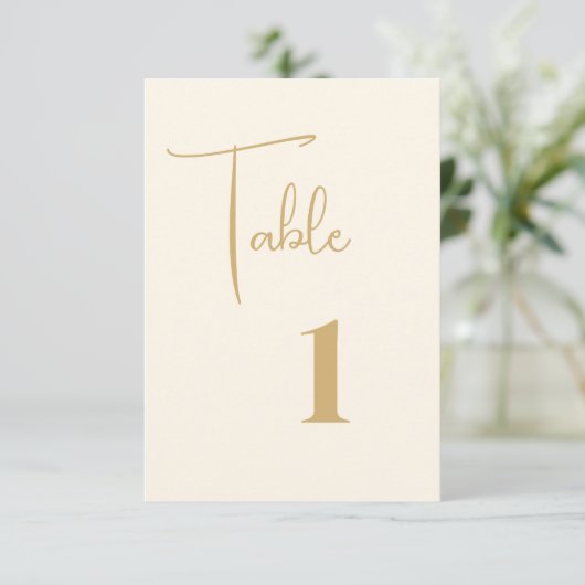 Hochzeitkarte für die Tischnummer (Stehend Vorderseite)