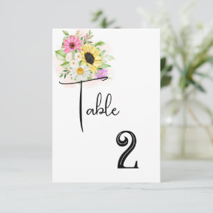 Hochzeitkarte für die Tischnummer