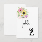 Hochzeitkarte für die Tischnummer (Vorne/Hinten)