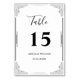 Hochzeitkarte für die Tischnummer | Minimalistisch