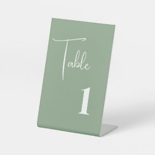 Hochzeitkarte für die Tischnummer Sockelschild