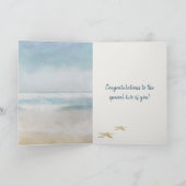 Hochzeitkarte für Ocean Watercolor Beach Karte (Innenseite)