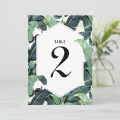 Hochzeitkarte für tropische Tischnummern (Stehend Vorderseite)
